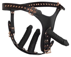 Bad Kitty StrapOn 3D S/M strap-on potrójny – regulowany, realistyczny - 5