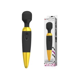 Pretty Love wibrator łechtaczki regulowane wibracje – Power Wand Gold - 1