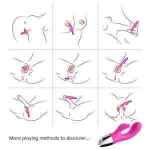 Rabbit wibrator łechtaczki ciche silniki, wodoodporny - różowy - 4