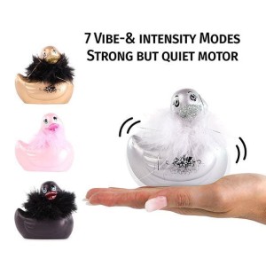 I Rub My Duckie wibrator łechtaczki wodoodporny – srebrny, 7 trybów - 3