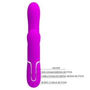 PRETTY LOVE - Mariana Purple, 7 vibration functions 7 thrusting settings, 4 rolling functions, 4 nodding functions - 10
