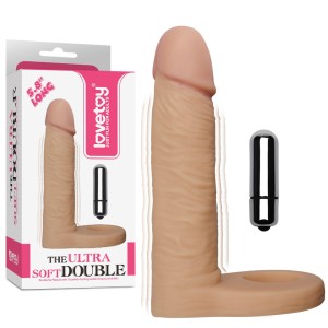 Ultra Soft dildo wibrujące z pierścieniem – 14,7 cm, czarne, elastyczne - 1