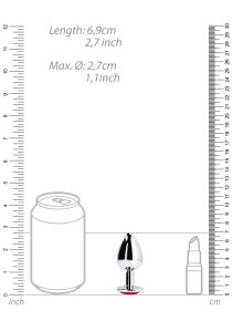 Ouch! zatyczka analna z klejnotem – 6,2 cm, srebrna, metalowa powierzchnia - 10
