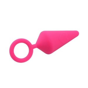Sweet Breeze Candy Plug L analny korek silikonowy różowy z uchwytem - 4