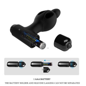 Mr Play korek analny wibrujący silikonowy czarny 10 trybów - 6