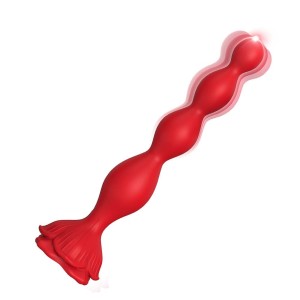 Rosestick analny korek wibrujący silikonowy czerwony - 1