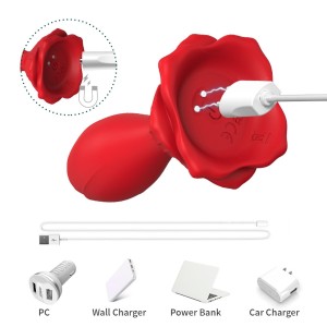 Rosenberg Red analny korek wibrujący czerwony wodoodporny - 3