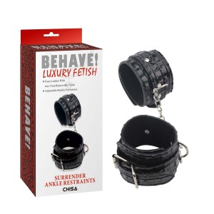 Surrender Ankle Restraints kajdanki BDSM regulowane – PU, na kostki - 1