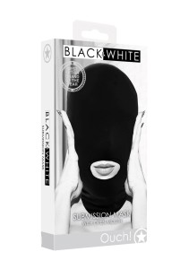 Submission Mask maski BDSM z otworem na usta – spandex, czarna - 1