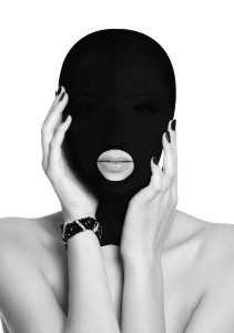 Submission Mask maski BDSM z otworem na usta – spandex, czarna - 2