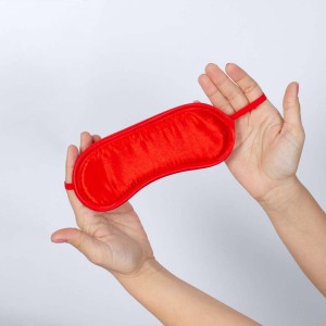 RED BLINDFOLD opaska na oczy satynowa – wyściełana, czerwona - 3