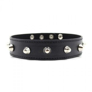 Toez4Lovers Spikes Collar obroża BDSM skórzana – z kolcami, czarna - 1