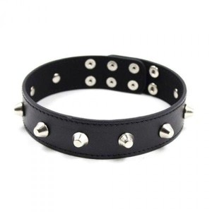 Toez4Lovers Spikes Collar obroża BDSM skórzana – z kolcami, czarna - 2