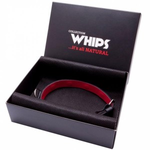 WHIPS obroża damska skórzana – regulowana 36–42 cm, 2 cm - 1