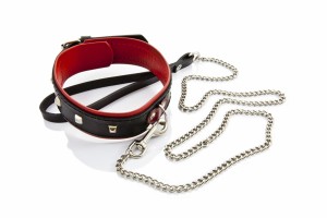 WHIPS obroża skórzana z ćwiekami – smycz 120 cm, regulowana - 3