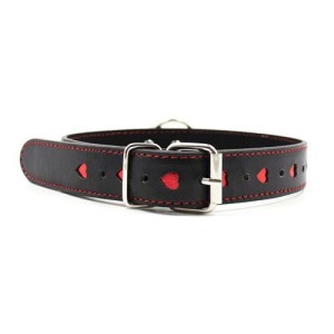 Toyz4Lovers Easy Collar obroża z metalową smyczą – z sercami - 3