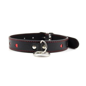 Toyz4Lovers Easy Collar obroża z metalową smyczą – z sercami - 4