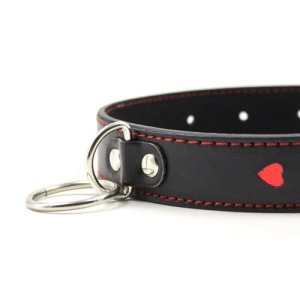 Toyz4Lovers Easy Collar obroża z metalową smyczą – z sercami - 5