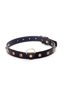 Fetish B-Series Collar obroża regulowana – 2 cm, z kryształkami - 1