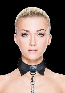 Ouch! Exclusive Collar & Leash Obroże BDSM – skórzana ze smyczą 85 cm - 1
