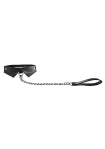 Ouch! Exclusive Collar & Leash Obroże BDSM – skórzana ze smyczą 85 cm - 2
