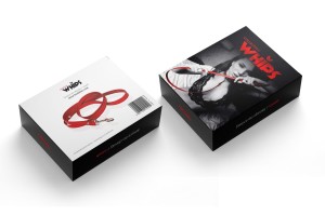 WHIPS Vegan obroże BDSM smycz – lakierowana, czerwona, 110 cm - 3