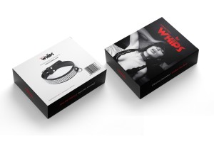 WHIPS Vegan obroża regulowana – czarna, 3 cm, z kryształkami - 3