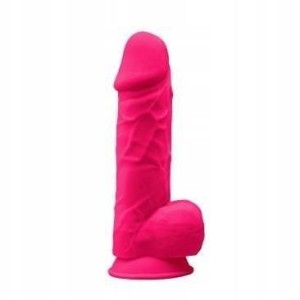 SilexD dildo realistyczne z przyssawką – 21,5 cm, różowe, dwuwarstwowe - 1