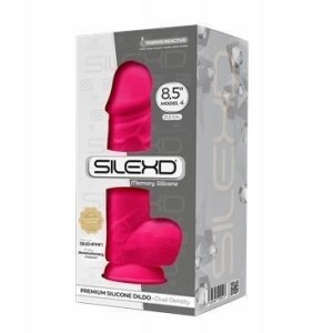 SilexD dildo realistyczne z przyssawką – 21,5 cm, różowe, dwuwarstwowe - 2