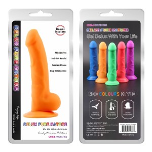 Norman.P dildo realistyczne z przyssawką – 21,5 cm, pomarańczowe, ultra miękkie - 2