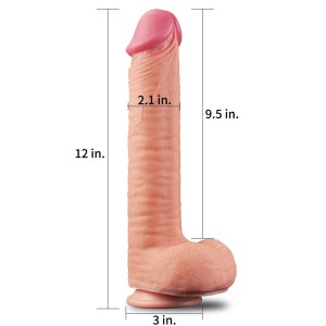 Love Toy dildo realistyczne dwuwarstwowe – 30,5 cm, naturalne, ultra miękkie - 2