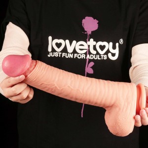 Love Toy dildo realistyczne dwuwarstwowe – 30,5 cm, naturalne, ultra miękkie - 9