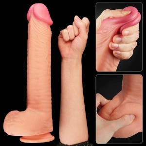 Love Toy dildo realistyczne dwuwarstwowe – 30,5 cm, naturalne, ultra miękkie - 12