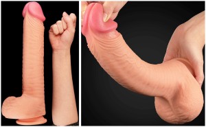 Love Toy dildo realistyczne dwuwarstwowe – 30,5 cm, naturalne, ultra miękkie - 13