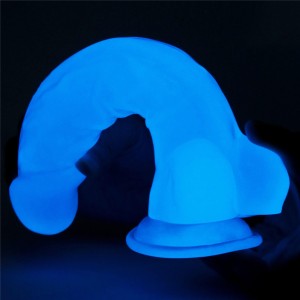 Lumino Play dildo realistyczne z przyssawką – 21,5 cm, złamana biel, świecące w ciemności - 3