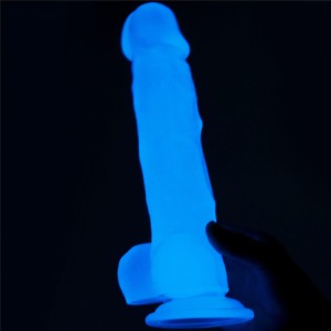 Lumino Play dildo realistyczne z przyssawką – 21,5 cm, złamana biel, świecące w ciemności - 4