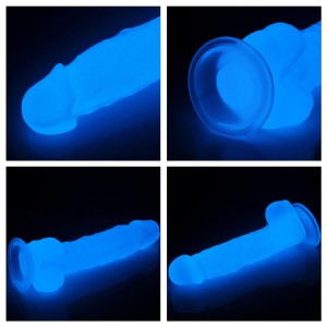 Lumino Play dildo realistyczne z przyssawką – 21,5 cm, złamana biel, świecące w ciemności - 10