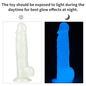 Lumino Play dildo realistyczne z przyssawką – 21,5 cm, złamana biel, świecące w ciemności - 11