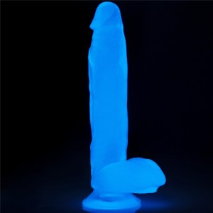 Lumino Play dildo realistyczne z przyssawką – 25,4 cm, złamana biel, świecące w ciemności - 2