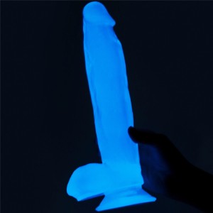Lumino Play dildo realistyczne z przyssawką – 25,4 cm, złamana biel, świecące w ciemności - 4