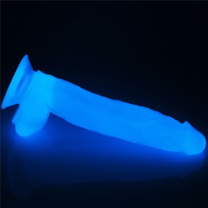 Lumino Play dildo realistyczne z przyssawką – 25,4 cm, złamana biel, świecące w ciemności - 5