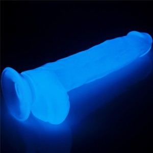 Lumino Play dildo realistyczne z przyssawką – 25,4 cm, złamana biel, świecące w ciemności - 6