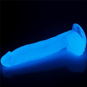 Lumino Play dildo realistyczne z przyssawką – 25,4 cm, złamana biel, świecące w ciemności - 7