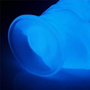 Lumino Play dildo realistyczne z przyssawką – 25,4 cm, złamana biel, świecące w ciemności - 8