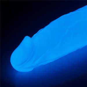 Lumino Play dildo realistyczne z przyssawką – 25,4 cm, złamana biel, świecące w ciemności - 9
