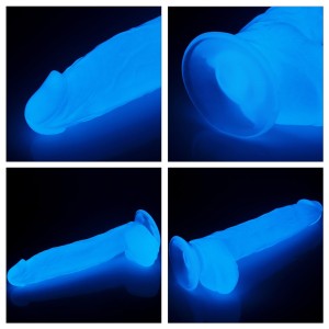 Lumino Play dildo realistyczne z przyssawką – 25,4 cm, złamana biel, świecące w ciemności - 11