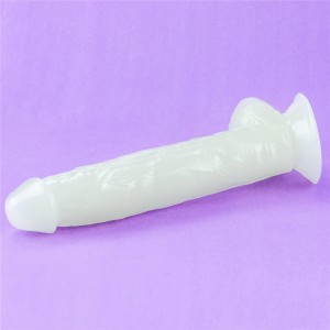 Lumino Play dildo realistyczne z przyssawką – 25,4 cm, złamana biel, świecące w ciemności - 16