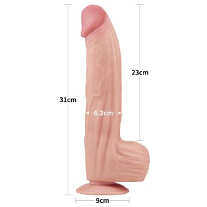 King Sized dildo realistyczne dwuwarstwowe – 30 cm, naturalne, ślizgająca się skóra - 3