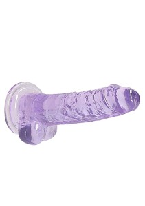 REALROCK dildo żelowe realistyczne – 19 cm, fioletowe, z jądrami i przyssawką - 6