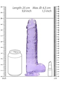 REALROCK dildo żelowe realistyczne – 23 cm, fioletowe, z jądrami i przyssawką - 3